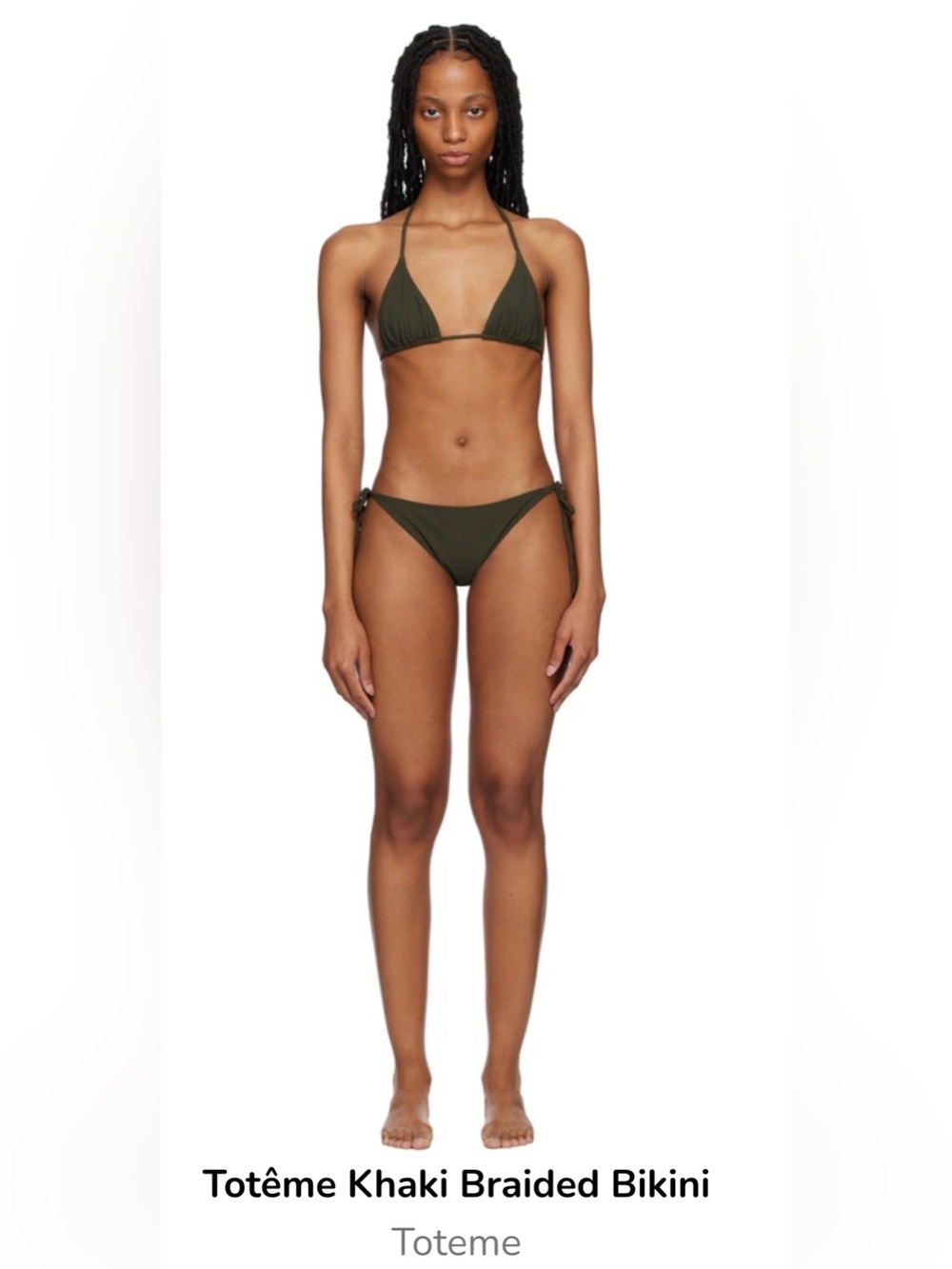 Totême Khaki Braided Triangle Bikini